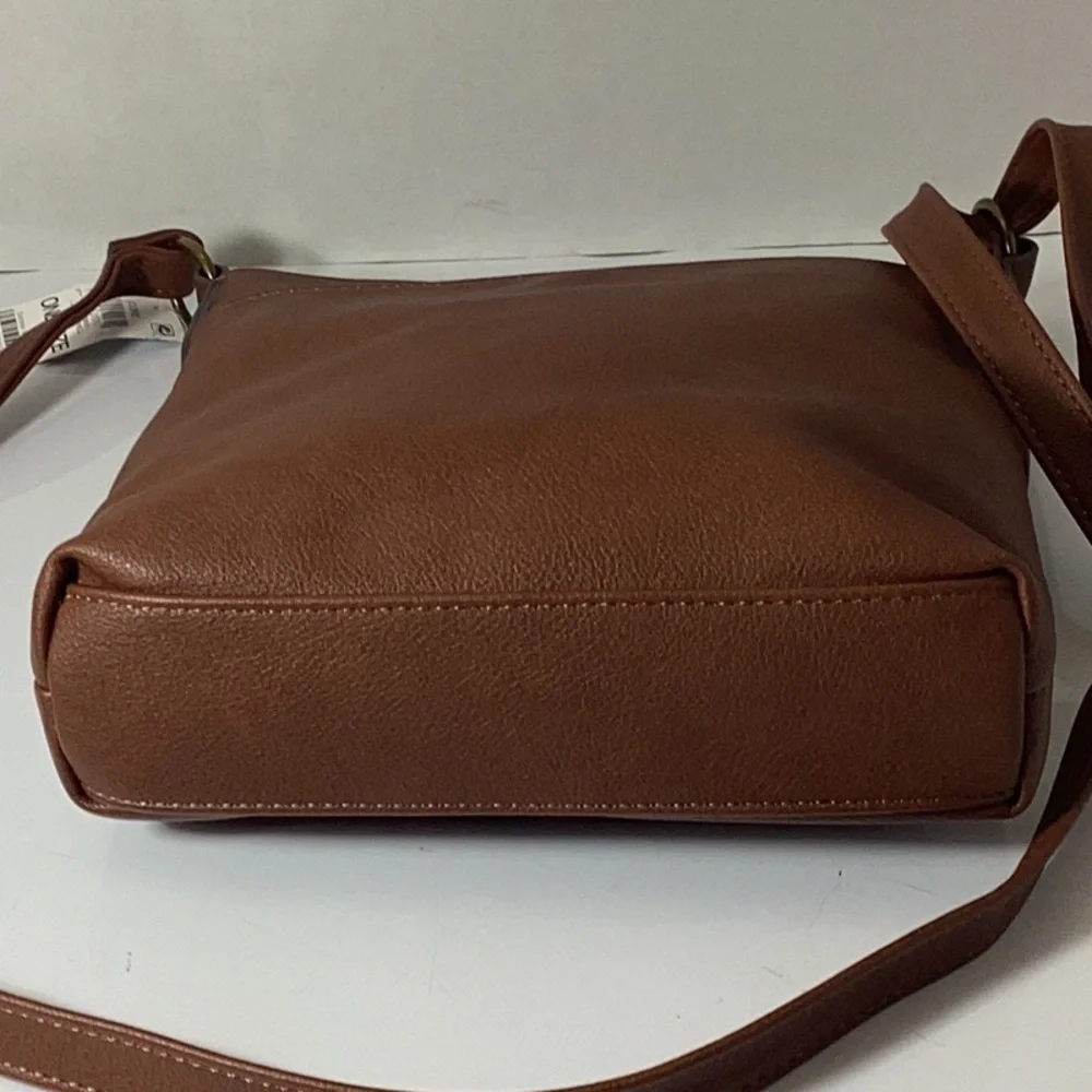 Style & Co Hudsonn North South Crossbody Bag Women's Black Top Zip Closure